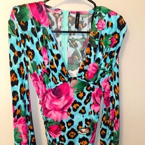 Floral Cheetah Print Dress